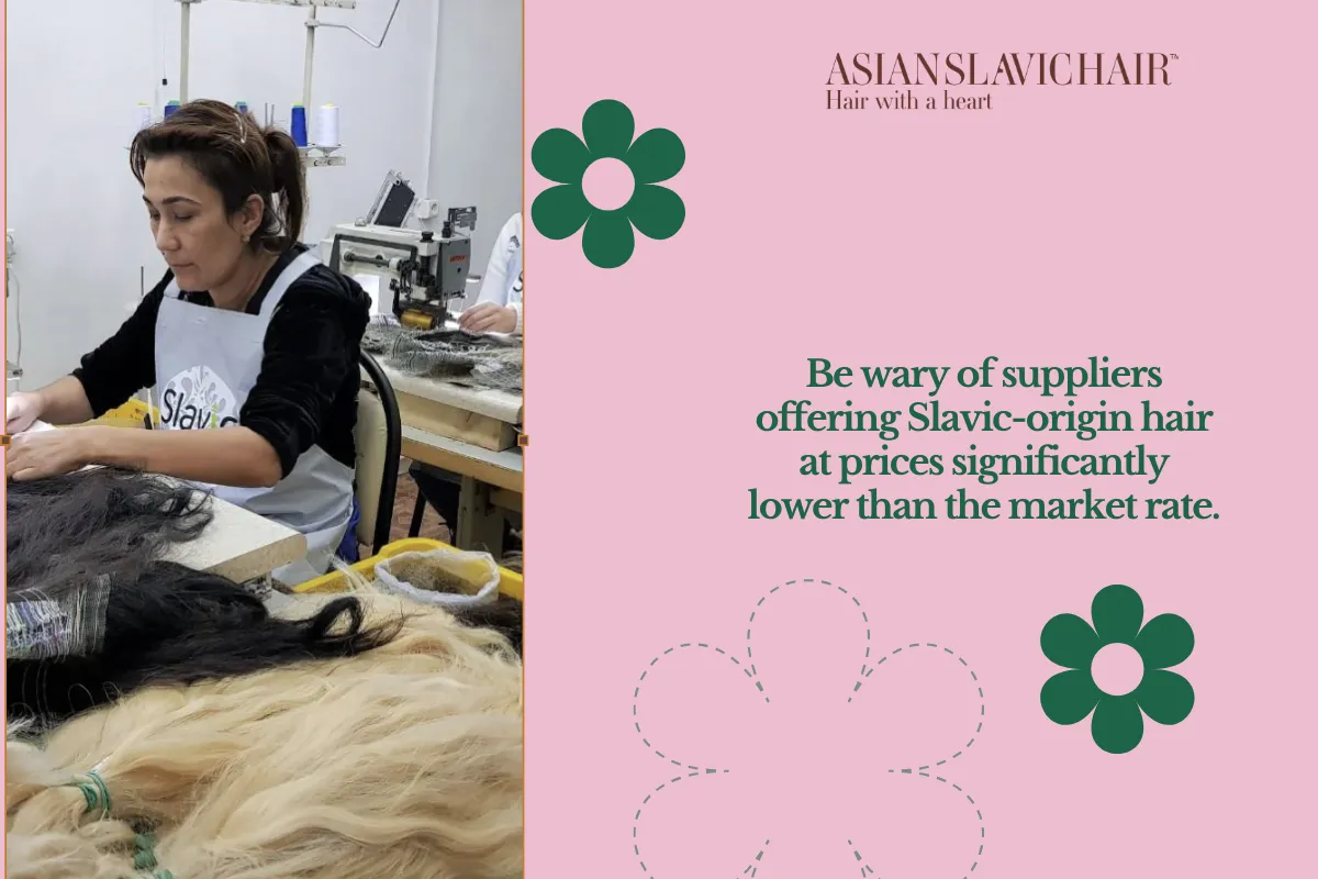 Be wary of suppliers offering hair at prices significantly lower than the market rate..