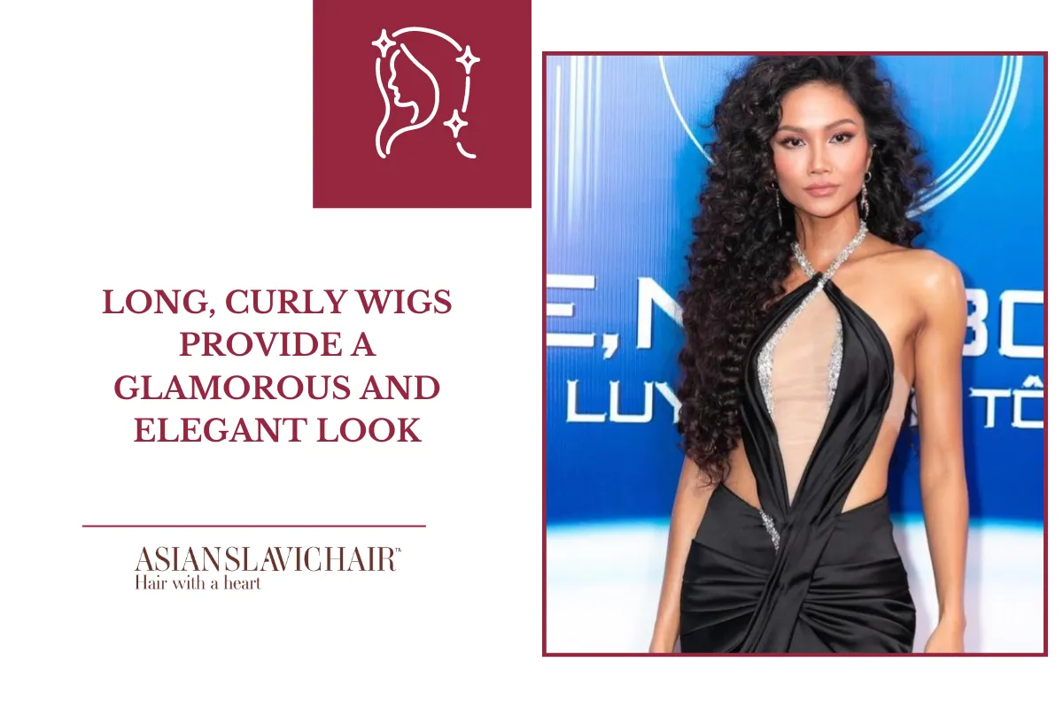 Long, curly wigs provide a glamorous and elegant look.