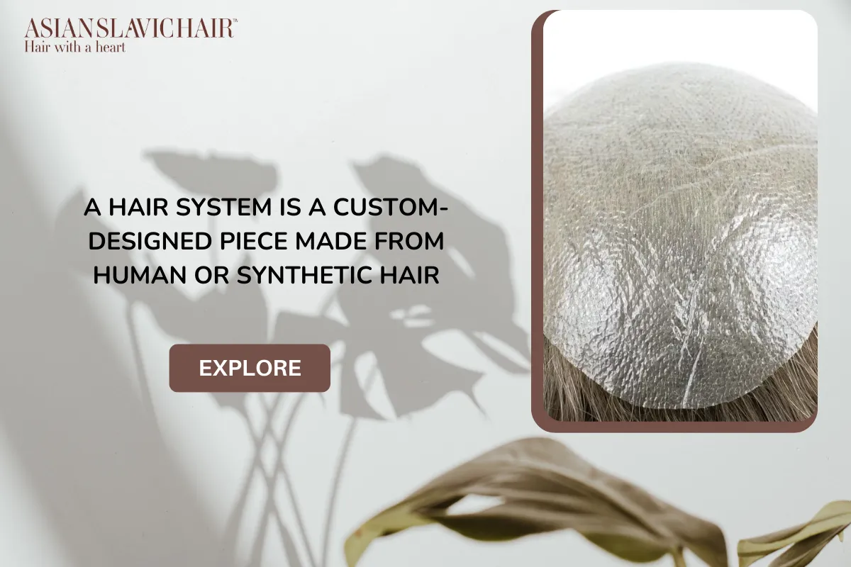 A hair system is a custom-designed piece made from human or synthetic hair