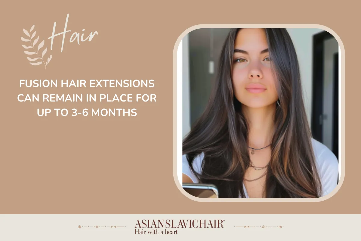 Fusion hair extensions can remain in place for up to 3-6 months