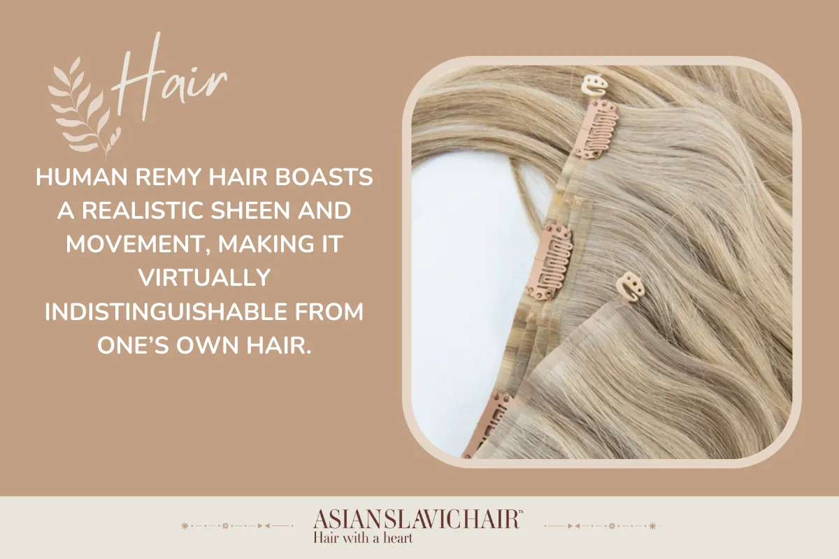 Human Remy hair boasts a realistic sheen and movement, making it virtually indistinguishable from one’s own hair.
