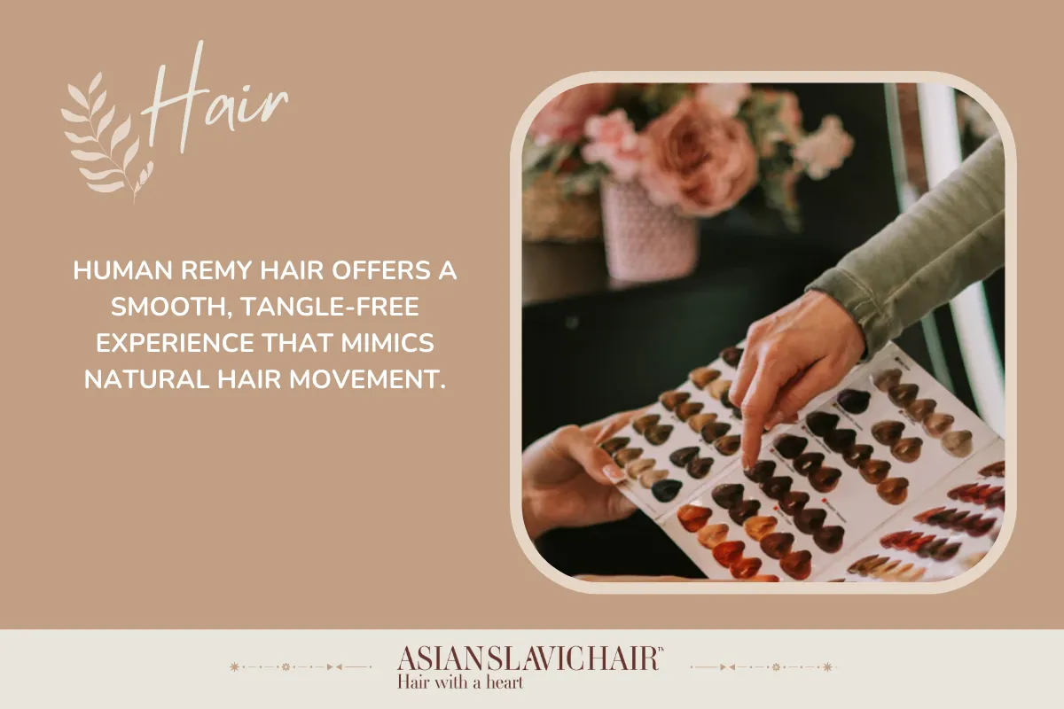 Human Remy hair offers a smooth, tangle-free experience that mimics natural hair movement.