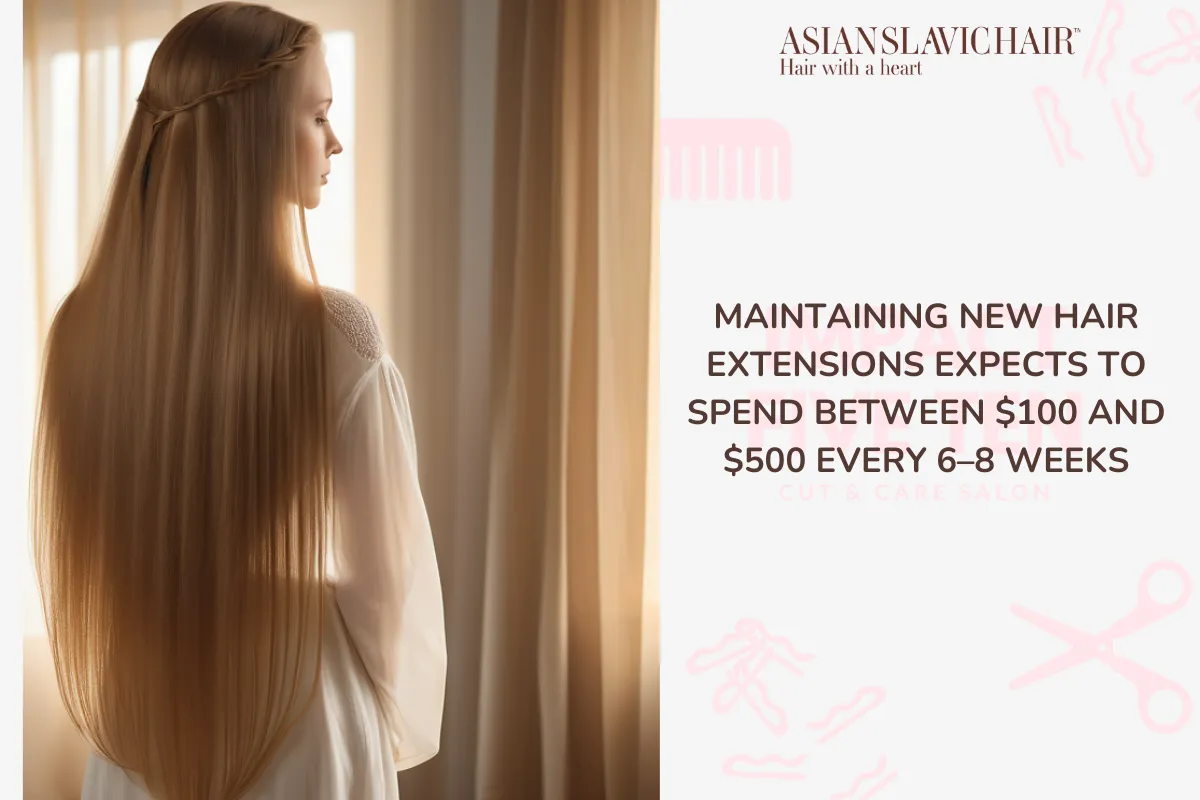 Maintaining new hair extensions expects to spend between $100 and $500 every 6–8 weeks