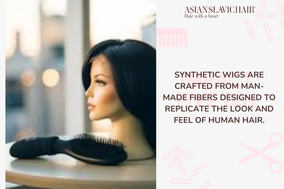 Synthetic wigs are crafted from man-made fibers designed to replicate the look and feel of human hair.